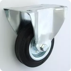 Zabi metal rubber wheel with fixed housing 180 mm KL180 STA — caster wheel for equipment and trolleys