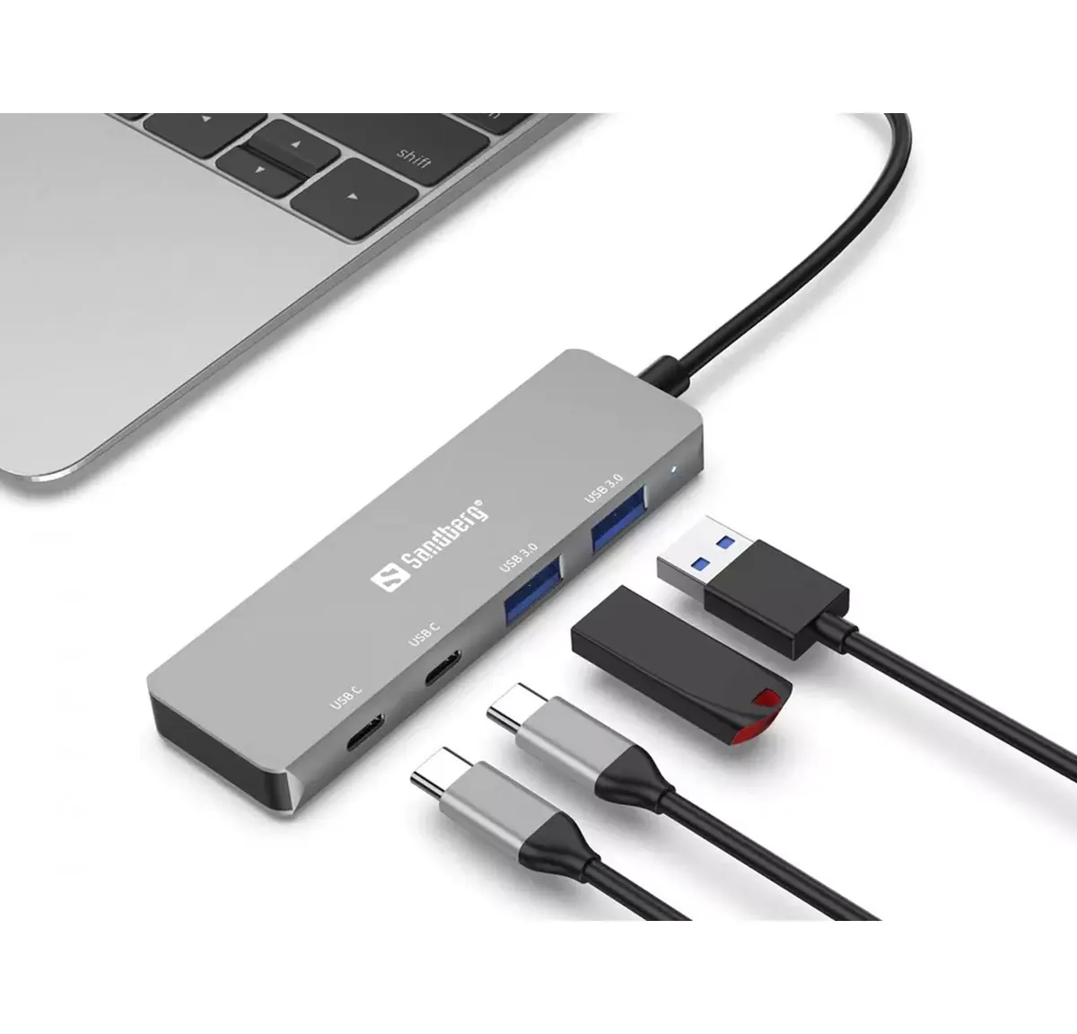 Sandberg USB-C на 2xUSB-A + 2xUSB-C Хаб Photo 2
