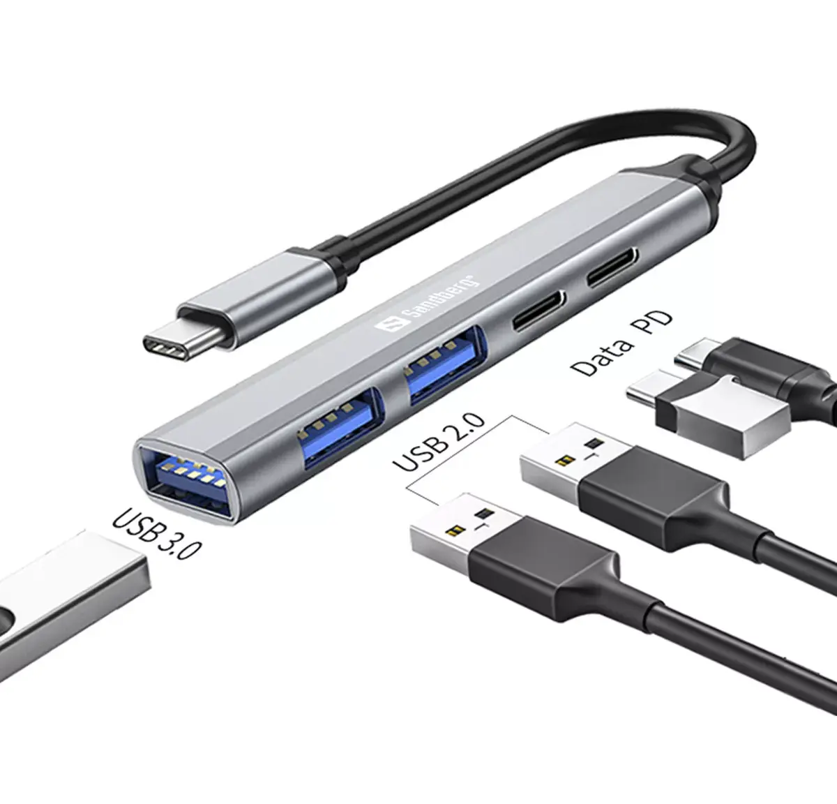 Sandberg USB-C uz 3xUSB-A+2xUSB-C SAVER Photo 2