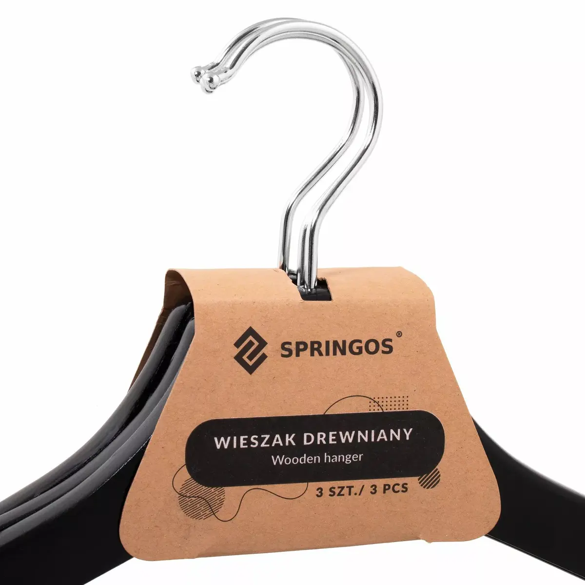 Wooden clothes hanger Springos HG0003 Photo 2