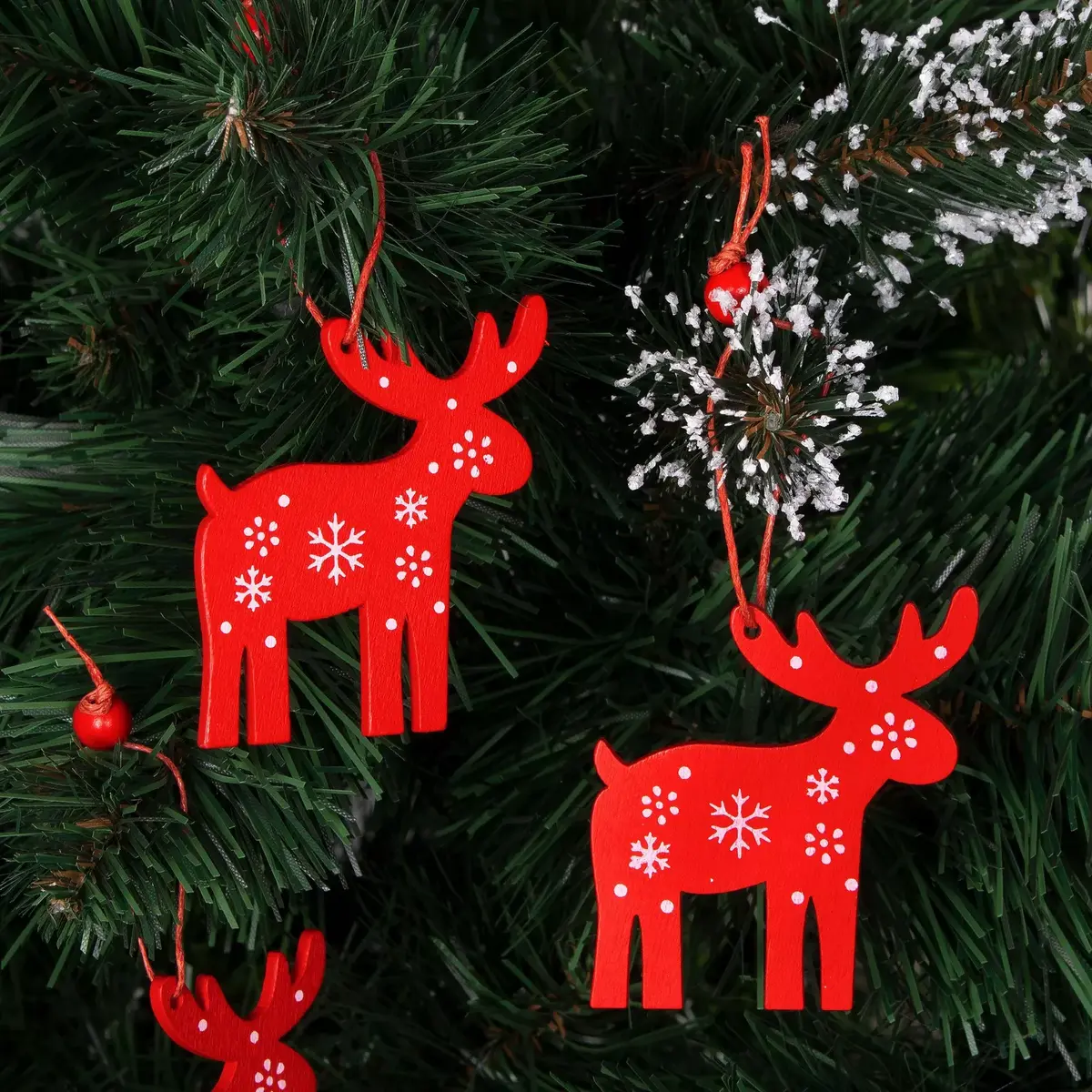 Springos CA0654 Decorative Wooden Ornaments Set of 3 Photo 3