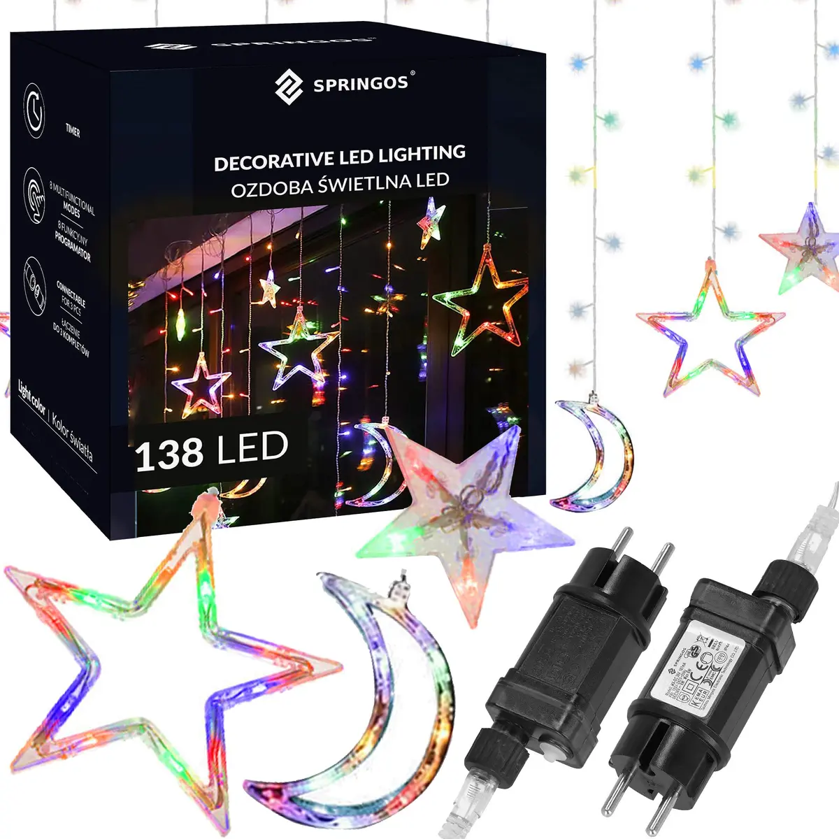 Dekoratīvā gaismas aizkars Springos CL4135 —