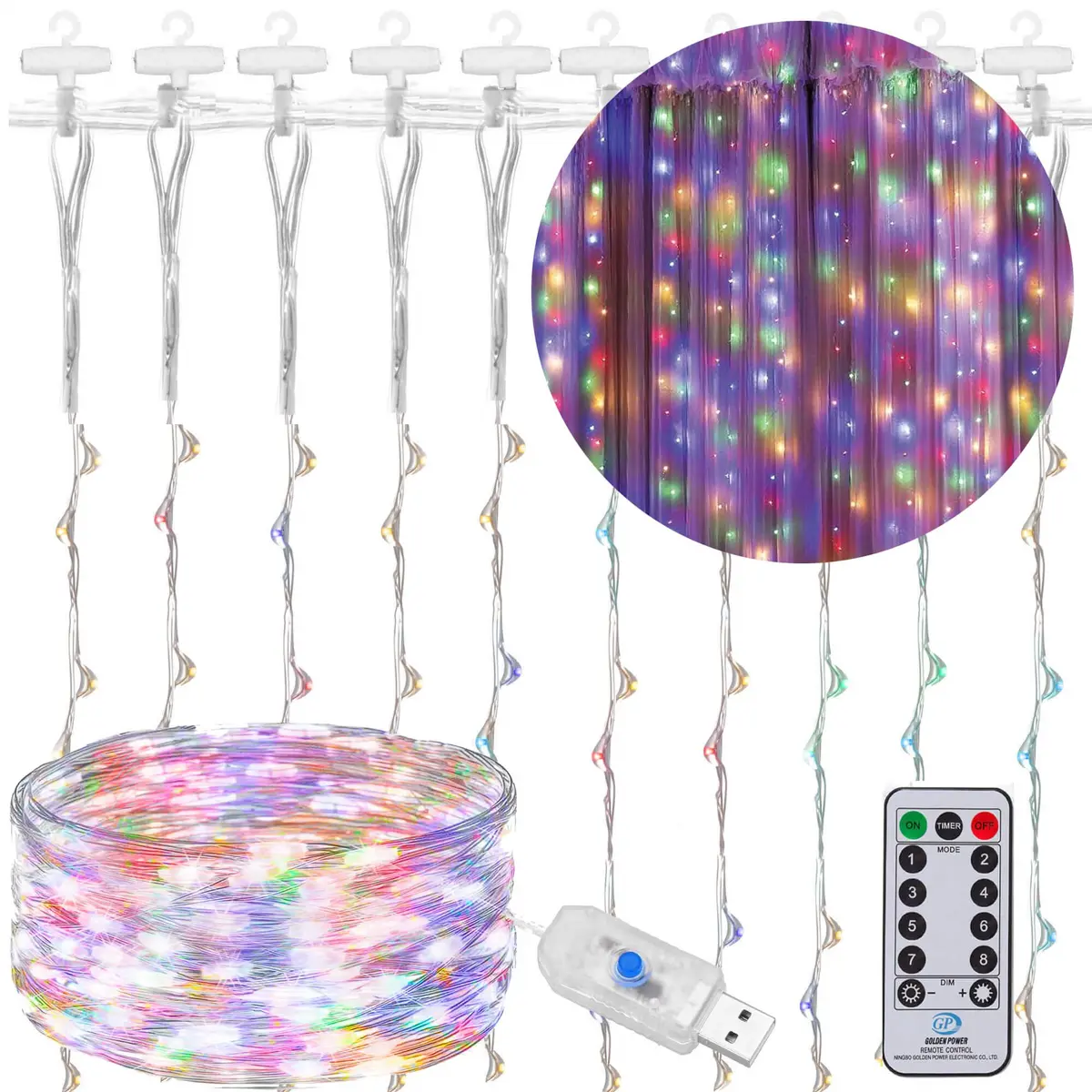 Gaismas aizkars Springos CL4098 300 LED