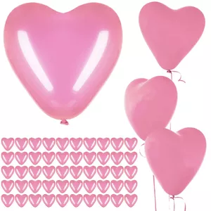 Disposable heart-shaped balloons Springos PS0051 — set of 50, party decoration balloons