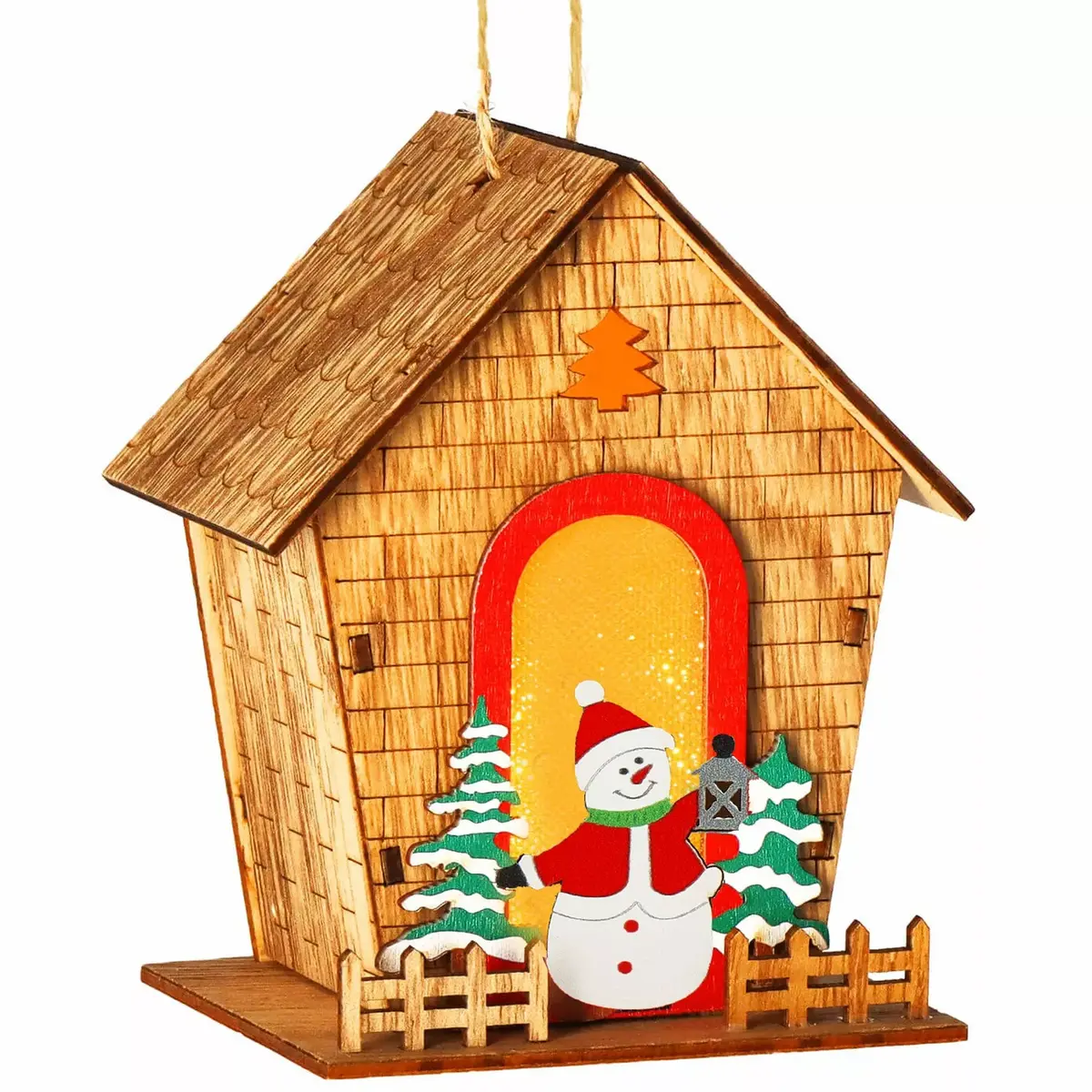 Springos CA1286 Wooden Illuminated House Ornament Photo 2