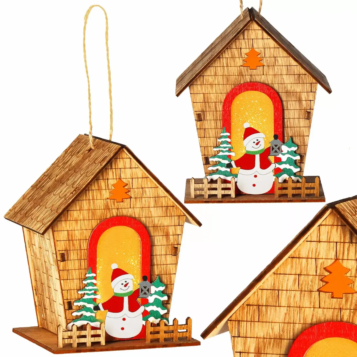 Springos CA1286 Wooden Illuminated House Ornament Photo 3