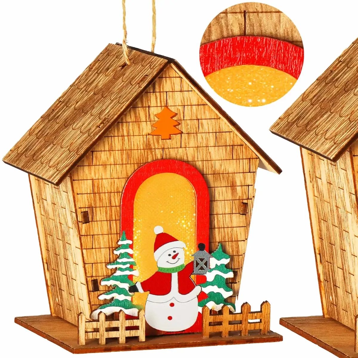 Springos CA1286 Wooden Illuminated House Ornament Photo 5