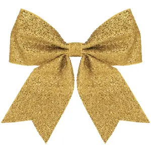 Springos CA1297 Decorative Christmas Bow, 30 cm, Gold Finish