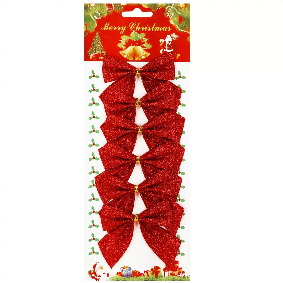 Springos CA1307 Christmas Bows Set of 6 Photo 3