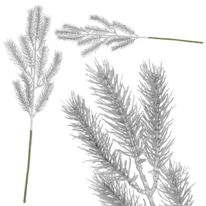 Искусственная новогодняя ветка Springos CA1314, серебристая, 47 см