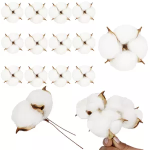 Springos CA1215 Artificial Cotton Ornaments on Wire, 12 Pieces