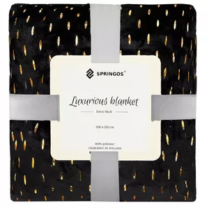 Quilted bedspread Springos HA7307 200x220 cm black for double bed