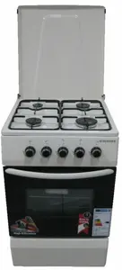 Gāzes plīts SCHLOSSER FS4401MXZC, 4 degļi, gāzes cepeškrāsns, nerūsējošais tērauds, energoefektivitātes klase A