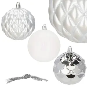 Springos CA1136 Christmas Baubles Set, 8 cm, 30 Pieces, Assorted Finishes