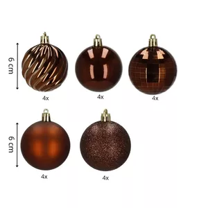 Springos CA1138 Christmas Tree Ornament Set, 6 cm, 20 Pieces