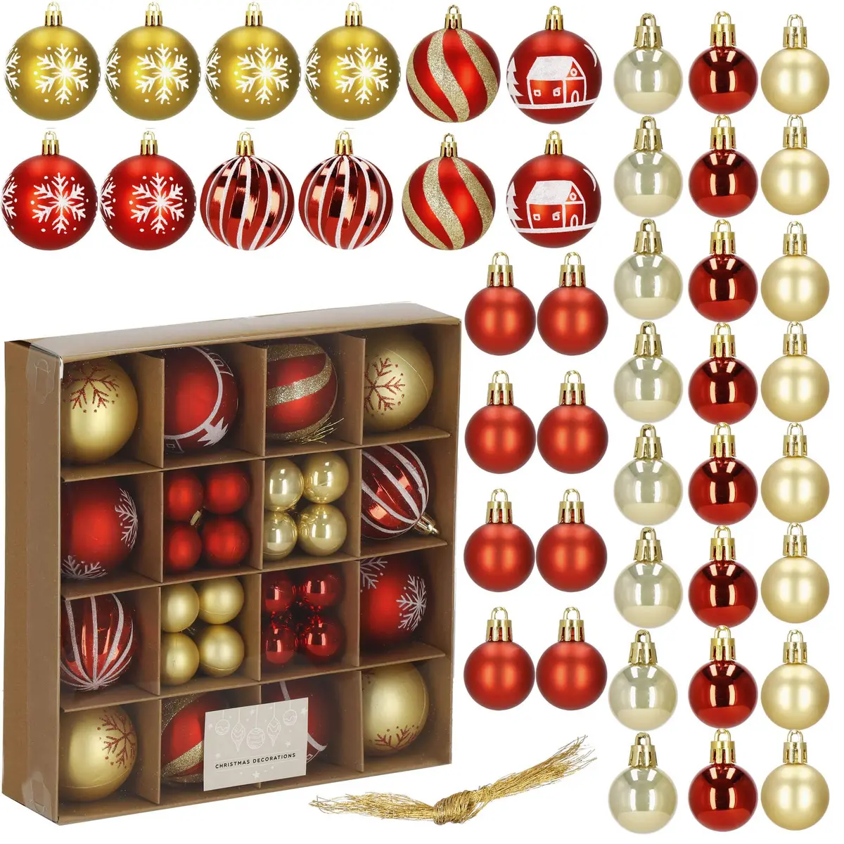 Springos CA1127 Christmas Ball Ornament Set - 42 Pieces Photo 4