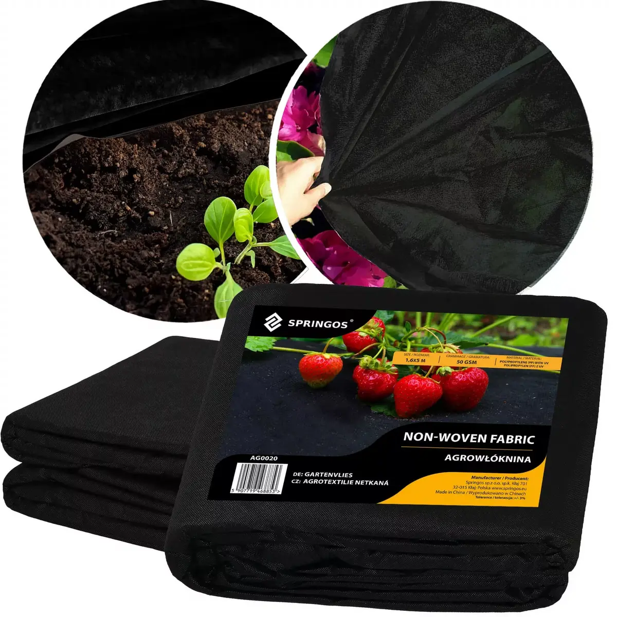 Weed control fabric Springos AG0020 50 g/m² 1.6x5 m Photo 2