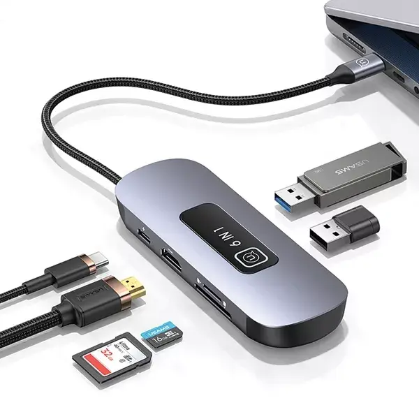 usams SJ642HUB01 USB‑C адаптер‑хаб 6‑в‑1 Photo 6