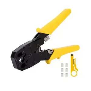 Ethernet crimper EDL EDL2468 — for 4/6/8P connectors, yellow handle