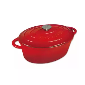 KingHoff KH 1612 Cast Iron Roasting Pan, 33 cm, 6.2 L, Red