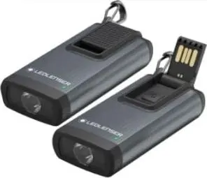 Фонарь-брелок TOGO 502577 — серый алюминий, 400 лм, USB-зарядка, IPX2