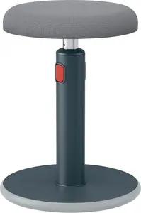 Polsterēts sēdeklis LEITZ Ergo Cosy Active zilgani pelēks — augstuma regulēšana 33 cm, 46–79 cm, neslīdoša pamatne