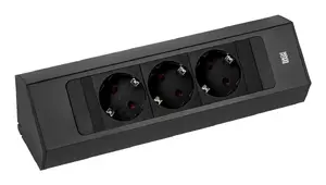 Bachmann CASIA 2 Ligzdu Bloks 3 x Type F Melns 250 V 16 A Alumīnijs