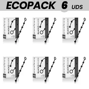 Анальная цепочка black&silver ECOPACK 6 шт. силикон 21 см