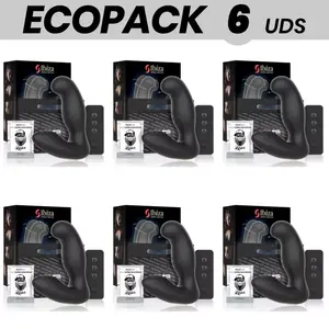 Анальная вибропробка IBIZA TECHNOLOGY ECOPACK6 — с пультом, 10 × 3,5 см (6 шт.)