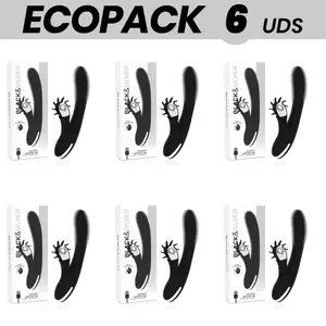 Вибратор black&silver Johnny — ECOPACK 6 шт., черно‑серебристый