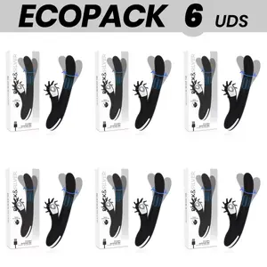 Вибратор black&silver ECOPACK 6 шт — Bunny Storm Rotation Vibe, чёрно‑серебристый