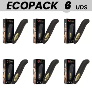 Personal clitoral stimulator IBIZA TECHNOLOGY ECOPACK 6 units USB rechargeable, 10 vibration modes, golden, size 13 x 2.10 cm