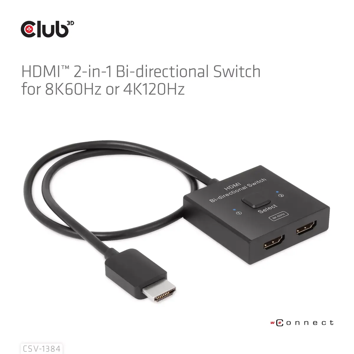 CLUB3D HDMI 2-в-1 Двунаправленный переключатель CSV-1384 Photo 11