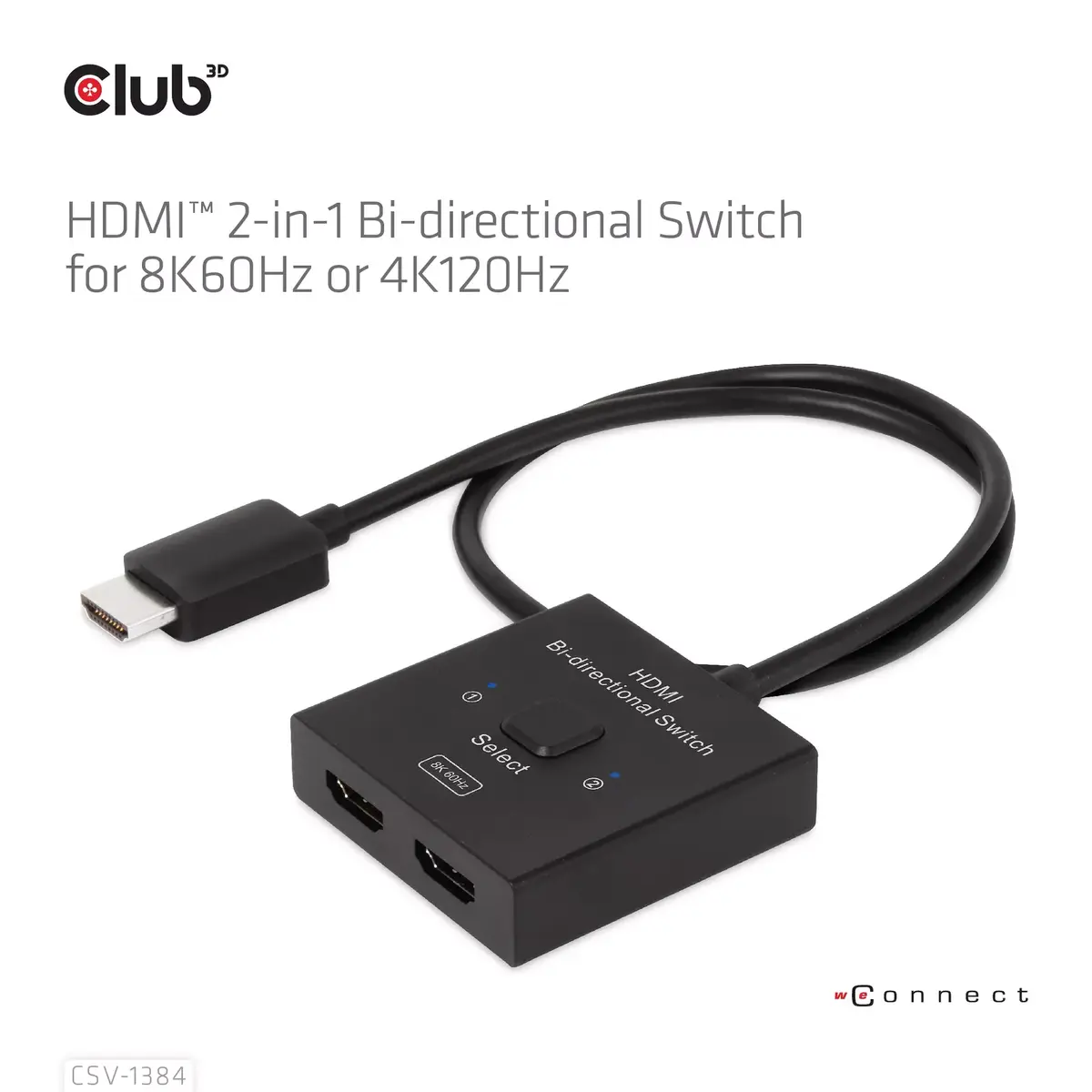 CLUB3D HDMI 2-в-1 Двунаправленный переключатель CSV-1384 Photo 12