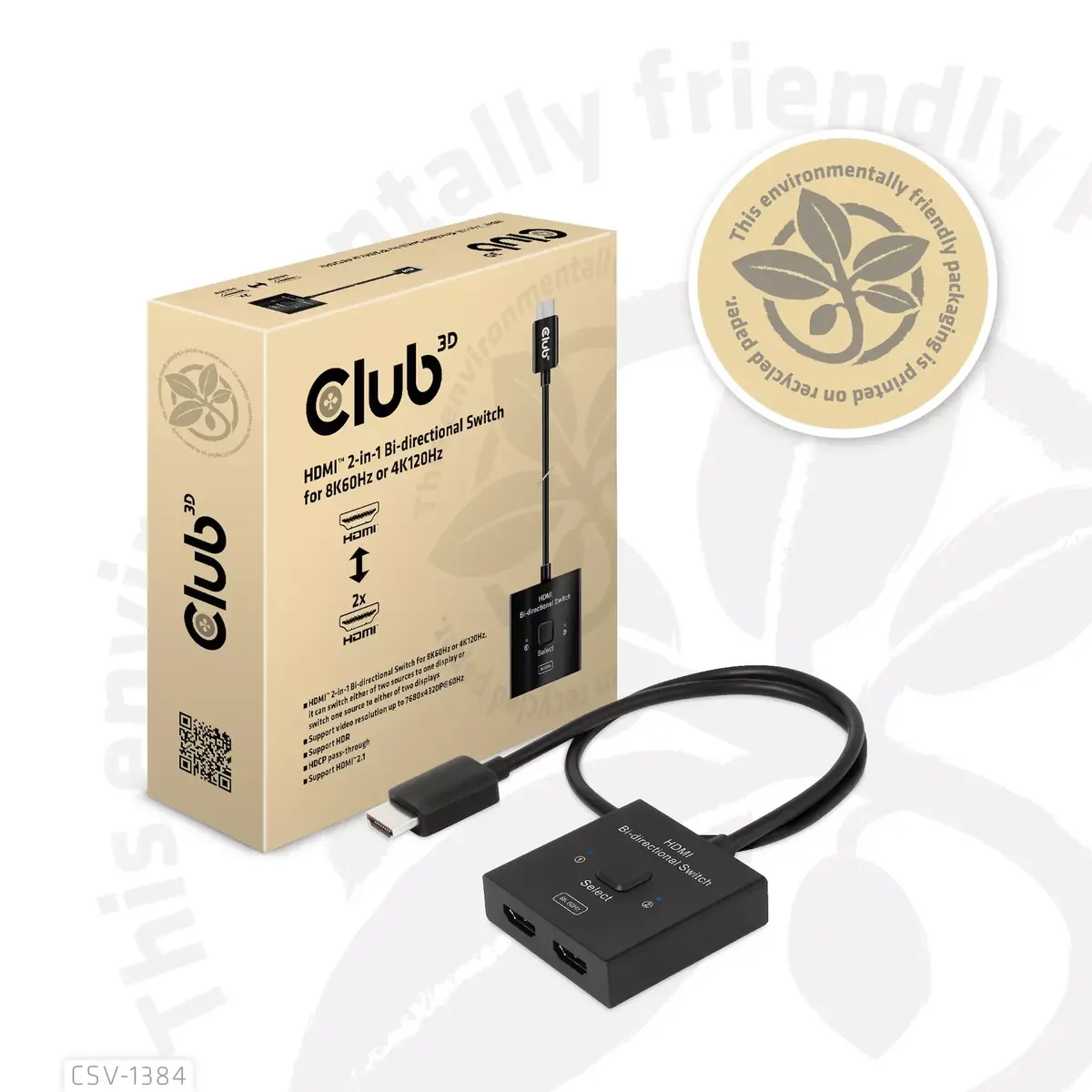CLUB3D HDMI 2-в-1 Двунаправленный переключатель CSV-1384 Photo 14