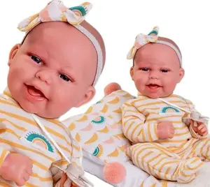 Lelle Antonio Juan Baby Clara 33 cm AJ60354 — reālistiska mazulis, mīksts korpuss, vinila detaļas