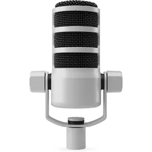 Dinamiska skatuves mikrofons Rode PodMic balts — kardioīds, XLR, 20–20000 Hz, jutība -57 dB