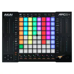 DJ kontrolieris AKAI APC64 — 8x8 taustiņu režģis, barošanai USB, paredzēts Ableton Live