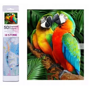 Diamond Mosaic Parrots in leaves Norimpex NO-1006712