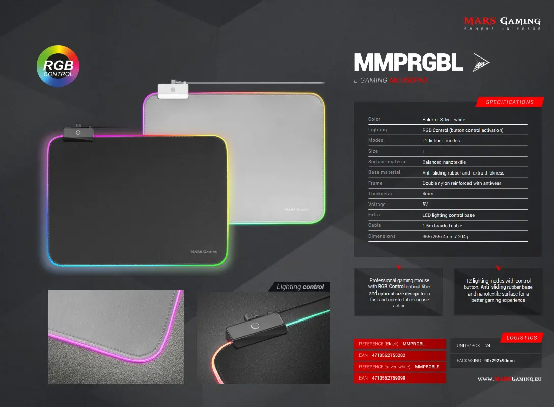 Mouse pad Mars Gaming MMPRGBL Photo 12