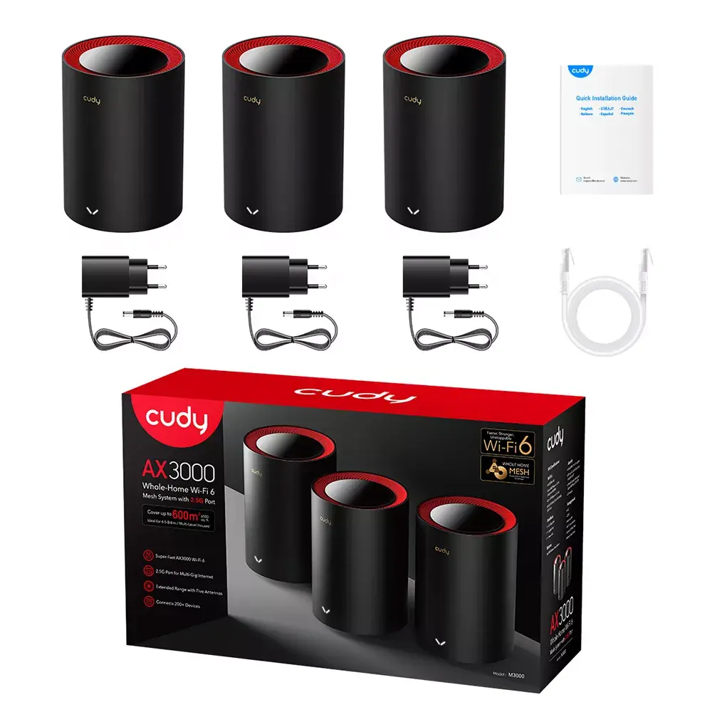 Cudy M3000 3‑Pack Mesh Wi‑Fi 6 sistēma Photo 4
