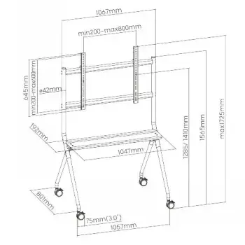 LH-Group TTF15-68FW Mobile Floor Stand for 50-86 inch Displays Photo 2