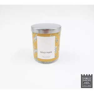 Scented candle Baltic Candles Gold Tiger, glass jar with cap, 33 h burn time