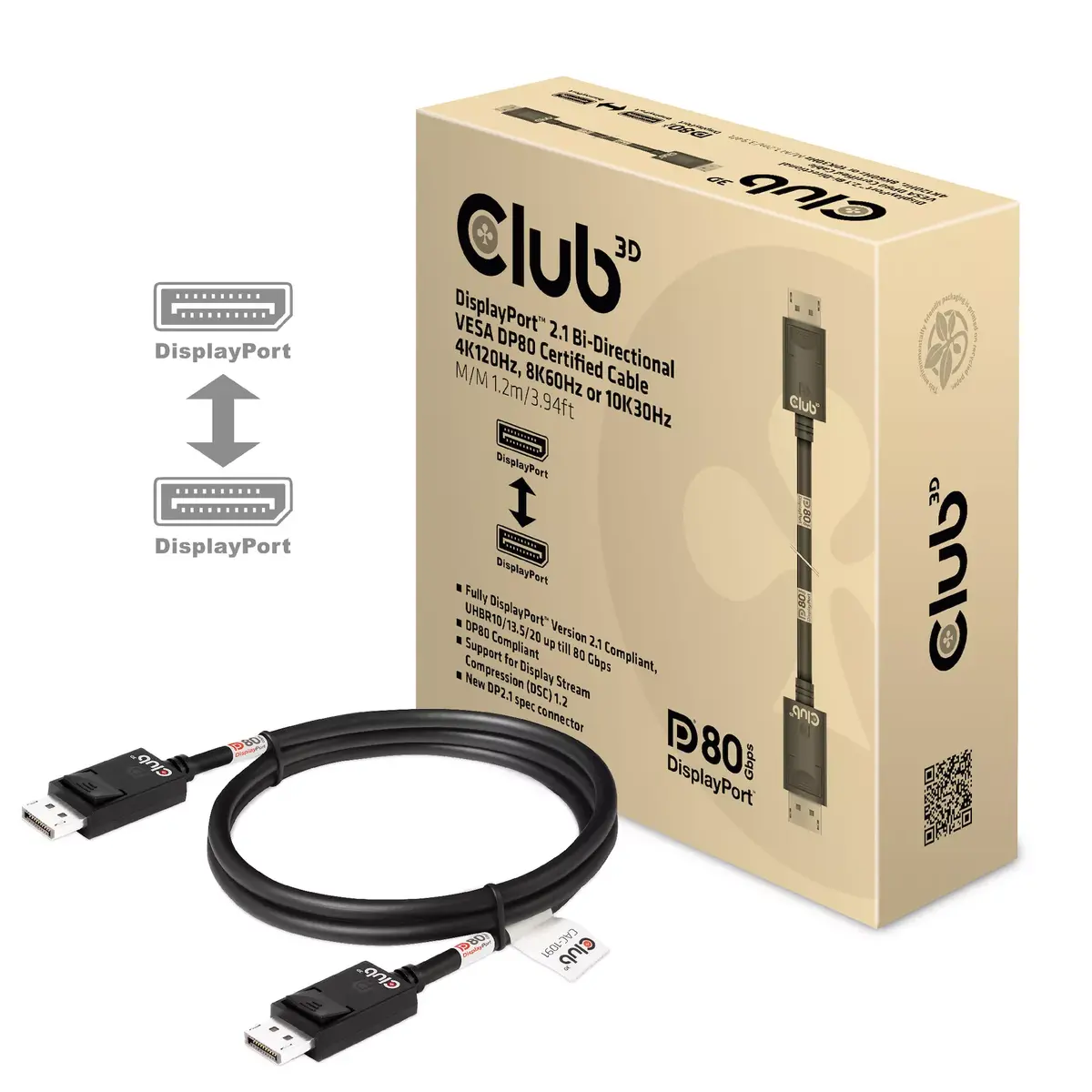 Кабель DisplayPort CLUB3D DP2.1 Photo 2