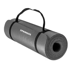 Exercise mat Springos YG0001, 180 cm length, gray
