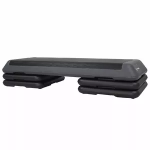 Step platform Springos FA0107 aerobiešu step, 3 augstumu līmeņi, melni-pelēks