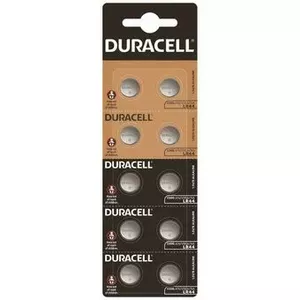 Кнопочная батарейка Duracell G13 (LR44 / A76) 1.5 В — упаковка 10 шт.