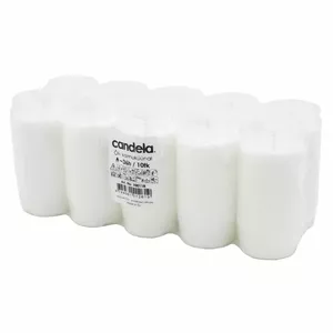 Grave candles oil 4,7x9,5cm set of 10, burning time ~36h, white