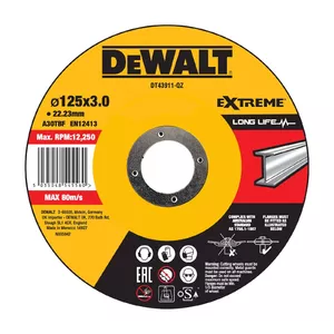 DeWALT DT43911-QZ leņķa slīpmašīnas aksesuārs Griešanas disks