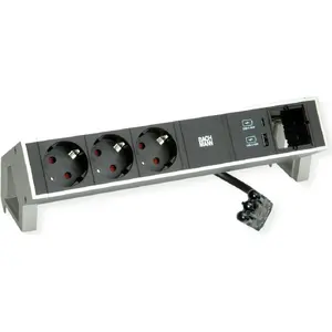 Блок питания Bachmann Desk 2 Модель 902.9964 с 3 розетками CEE7/3 и 1 USB-зарядкой
